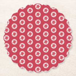 Hibiscus & snöre RED Underlägg Papper