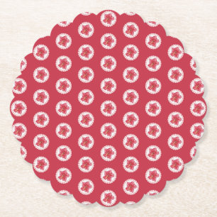 Hibiscus & snöre RED Underlägg Papper