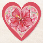 Hibiscus & snöre RED Underlägg Papper<br><div class="desc">För mig är hibiscus en av de vackraste blommorna. Min inspiration här, med den här blomman, är en romantisk vit snöre mönster (grafisk effekt) och en hibiscus bush mönster (i samma nyanser) med en liten ljussken guld kontur. Jag föreslår en färsk, mjuk och romantisk blommigt stil som finns i 6...</div>