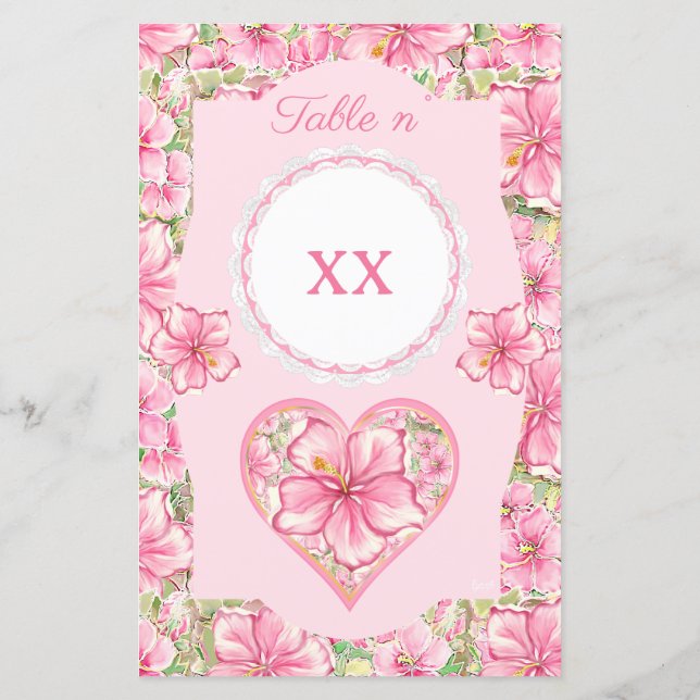 Hibiscus & snöre ROSA (Baksida)