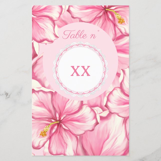 Hibiscus & snöre ROSA (Baksida)