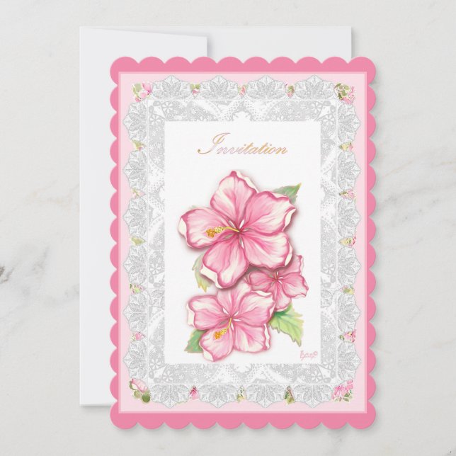 Hibiscus & snöre ROSA (Framsida)