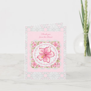 Hibiscus & snöre ROSA Anteckningskort