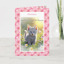 Hibiscus & snöre ROSA Inbjudan