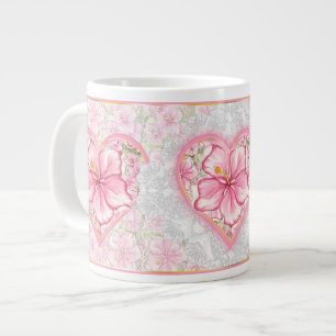 Hibiscus & snöre ROSA Jumbo Mugg