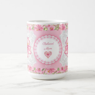 Hibiscus & snöre ROSA Kaffemugg