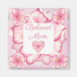 Hibiscus & snöre ROSA Magnet