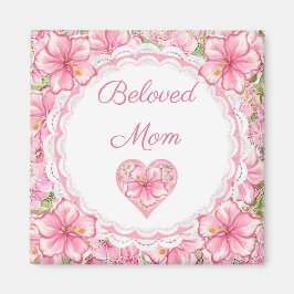 Hibiscus & snöre ROSA Magnet