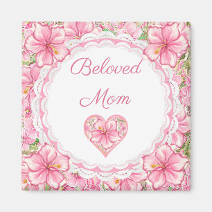 Hibiscus & snöre ROSA Magnet
