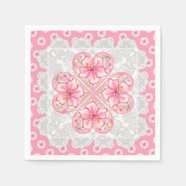 Hibiscus & snöre ROSA Pappersservett