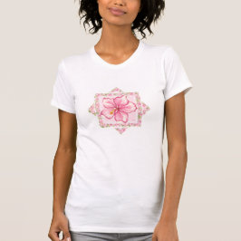 Hibiscus & snöre ROSA T Shirt