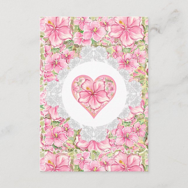 Hibiscus & snöre ROSA Tilläggskort (Framsida)