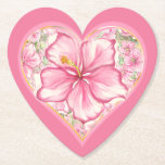 Hibiscus & snöre ROSA Underlägg Papper<br><div class="desc">För mig är hibiscus en av de vackraste blommorna. Min inspiration här, med den här blomman, är en romantisk vit snöre mönster (grafisk effekt) och en hibiscus bush mönster (i samma nyanser) med en liten ljussken guld kontur. Jag föreslår en färsk, mjuk och romantisk blommigt stil som finns i 6...</div>