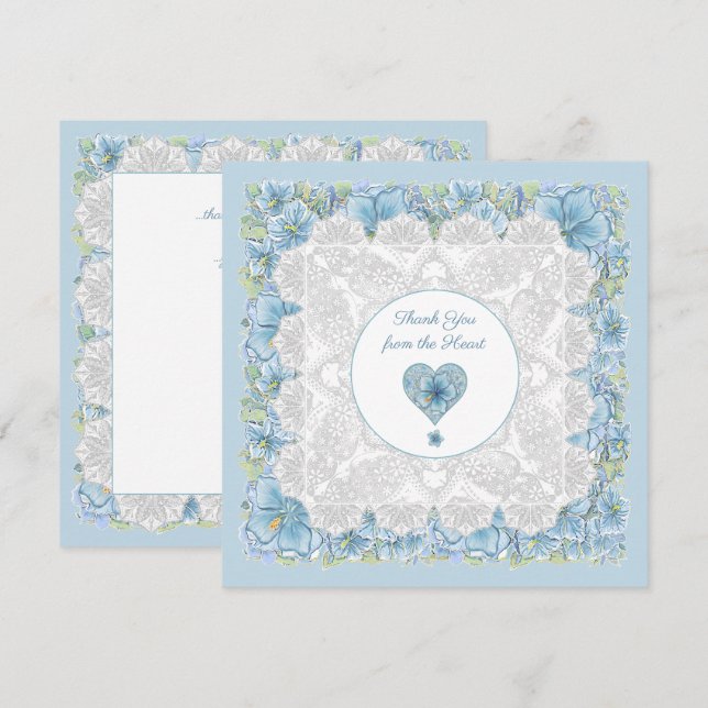 Hibiscus & snöre TURQUOISE (Fram/baksida)