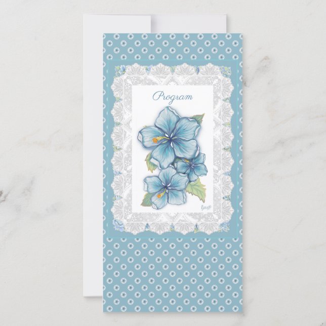 Hibiscus & snöre TURQUOISE (Baksida)