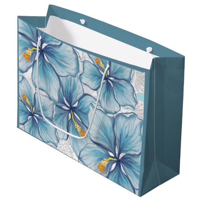 Hibiscus & snöre TURQUOISE (Framsidan Vinklad)