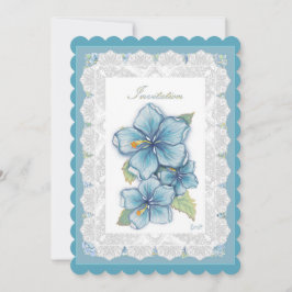 Hibiscus & snöre TURQUOISE