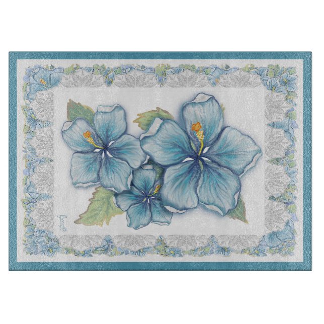 Hibiscus & snöre TURQUOISE (Framsidan)