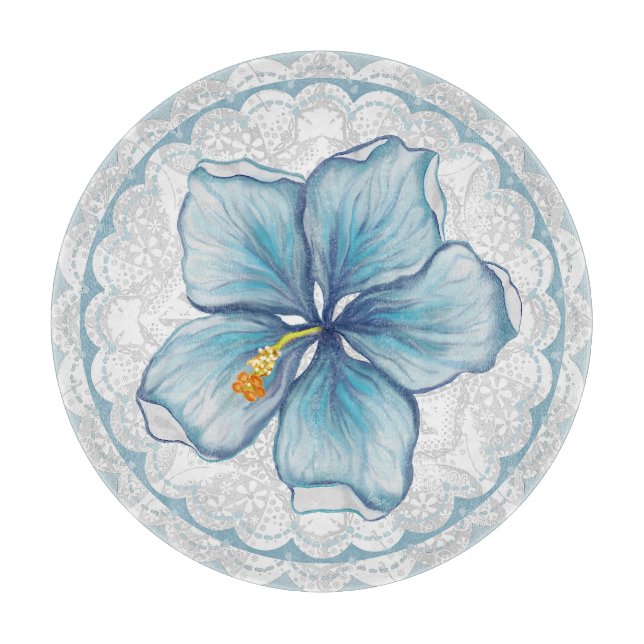 Hibiscus & snöre TURQUOISE (Framsidan)