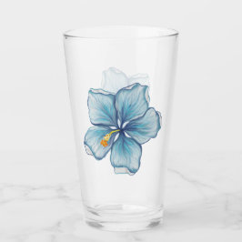 Hibiscus & snöre TURQUOISE Glaskopp