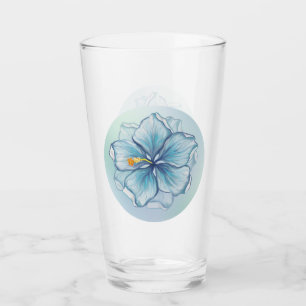 Hibiscus & snöre TURQUOISE Glaskopp