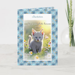 Hibiscus & snöre TURQUOISE Inbjudan