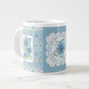 Hibiscus & snöre TURQUOISE Jumbo Mugg