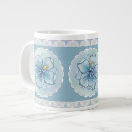 Hibiscus & snöre TURQUOISE Jumbo Mugg