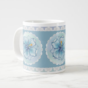 Hibiscus & snöre TURQUOISE Jumbo Mugg