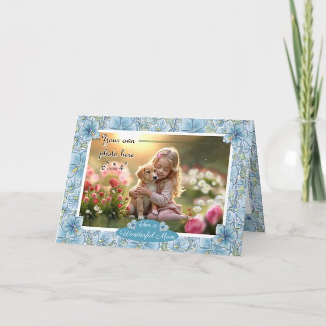 Hibiscus & snöre TURQUOISE Kort (Framsida)