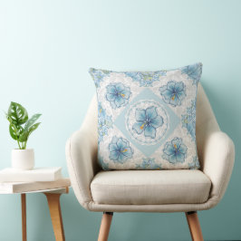Hibiscus & snöre TURQUOISE Kudde
