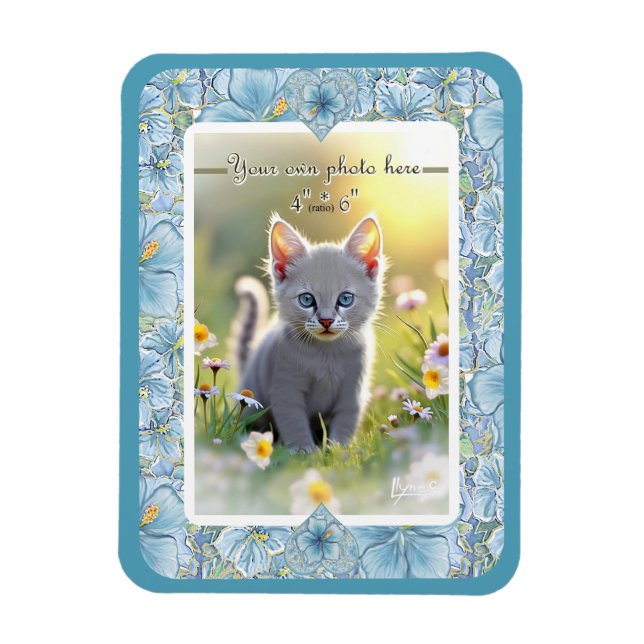 Hibiscus & snöre TURQUOISE Magnet (Vertikal)