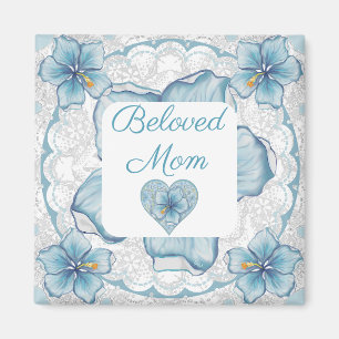 Hibiscus & snöre TURQUOISE Magnet
