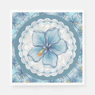 Hibiscus & snöre TURQUOISE Pappersservett