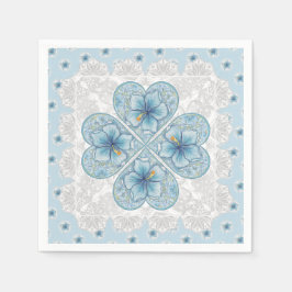 Hibiscus & snöre TURQUOISE Pappersservett