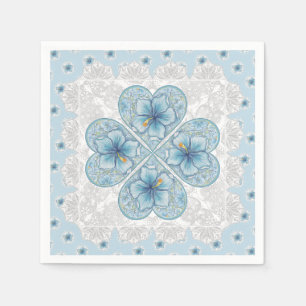 Hibiscus & snöre TURQUOISE Pappersservett