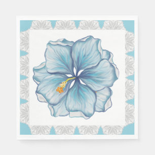 Hibiscus & snöre TURQUOISE Pappersservett