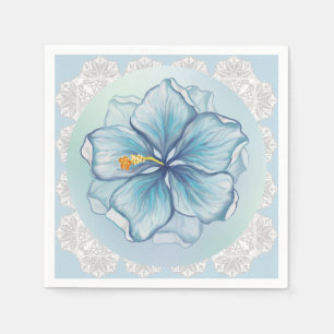 Hibiscus & snöre TURQUOISE Pappersservett
