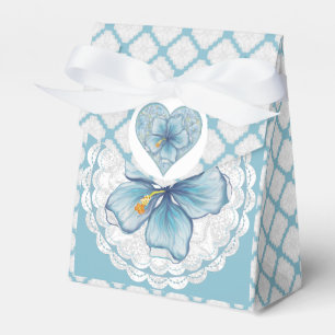 Hibiscus & snöre TURQUOISE Presentaskar