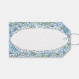 Hibiscus & snöre TURQUOISE Presentetikett