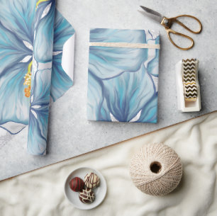 Hibiscus & snöre TURQUOISE Presentpapper