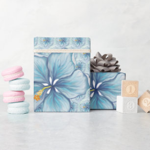 Hibiscus & snöre TURQUOISE Presentpapper