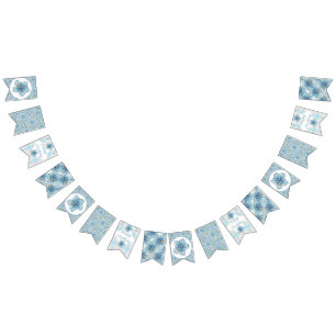 Hibiscus & snöre TURQUOISE Vimplar