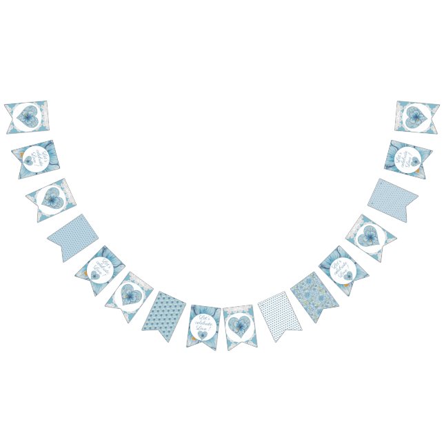 Hibiscus & snöre TURQUOISE Vimplar (Alla)