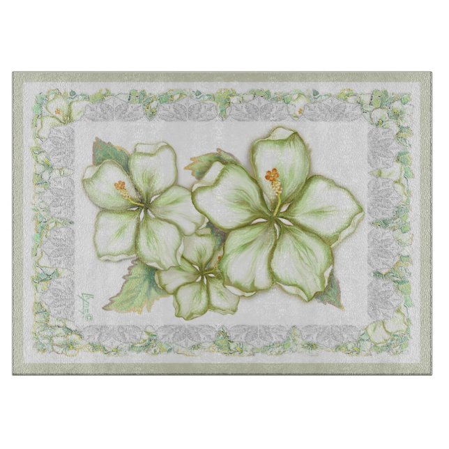 Hibiscus & snöre WHITE (Framsidan)