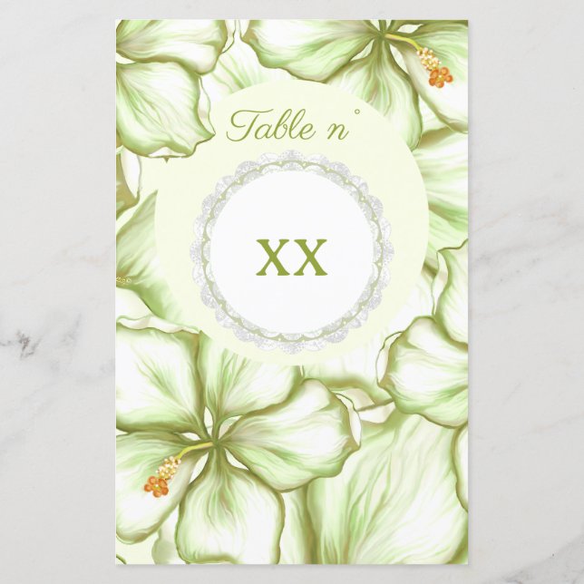 Hibiscus & snöre WHITE (Baksida)