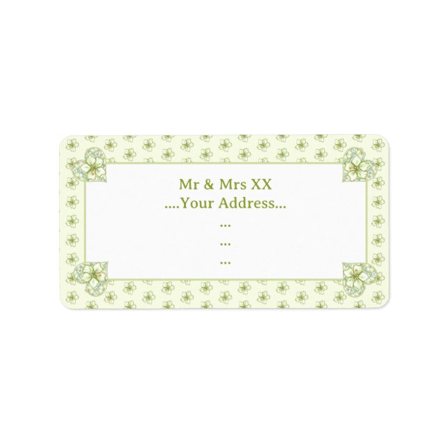 Hibiscus & snöre WHITE Adressetikett (Framsidan)