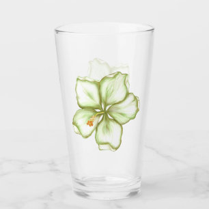 Hibiscus & snöre WHITE Glaskopp
