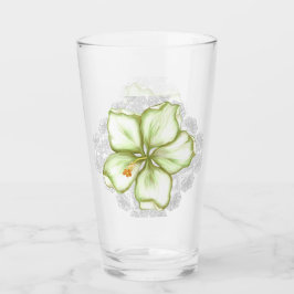 Hibiscus & snöre WHITE Glaskopp