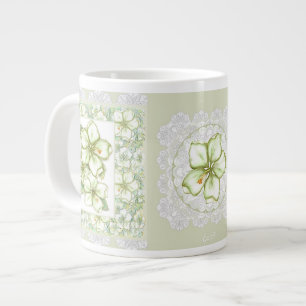 Hibiscus & snöre WHITE Jumbo Mugg